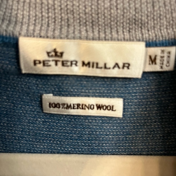 Peter Millar Merino Wool Quarter Zip Sweater Size M - Picture 6 of 8